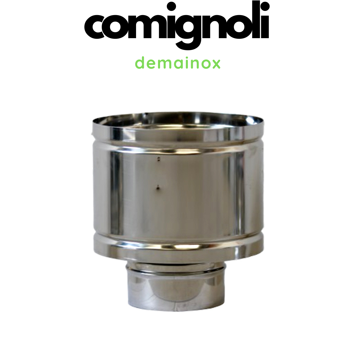 Comignolo Antivento camino per canna fumaria attacco circolare inox