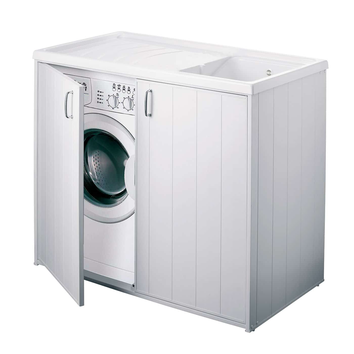 Copri lavatrice con lavatoio per esterni bianco reversibile – Demainox
