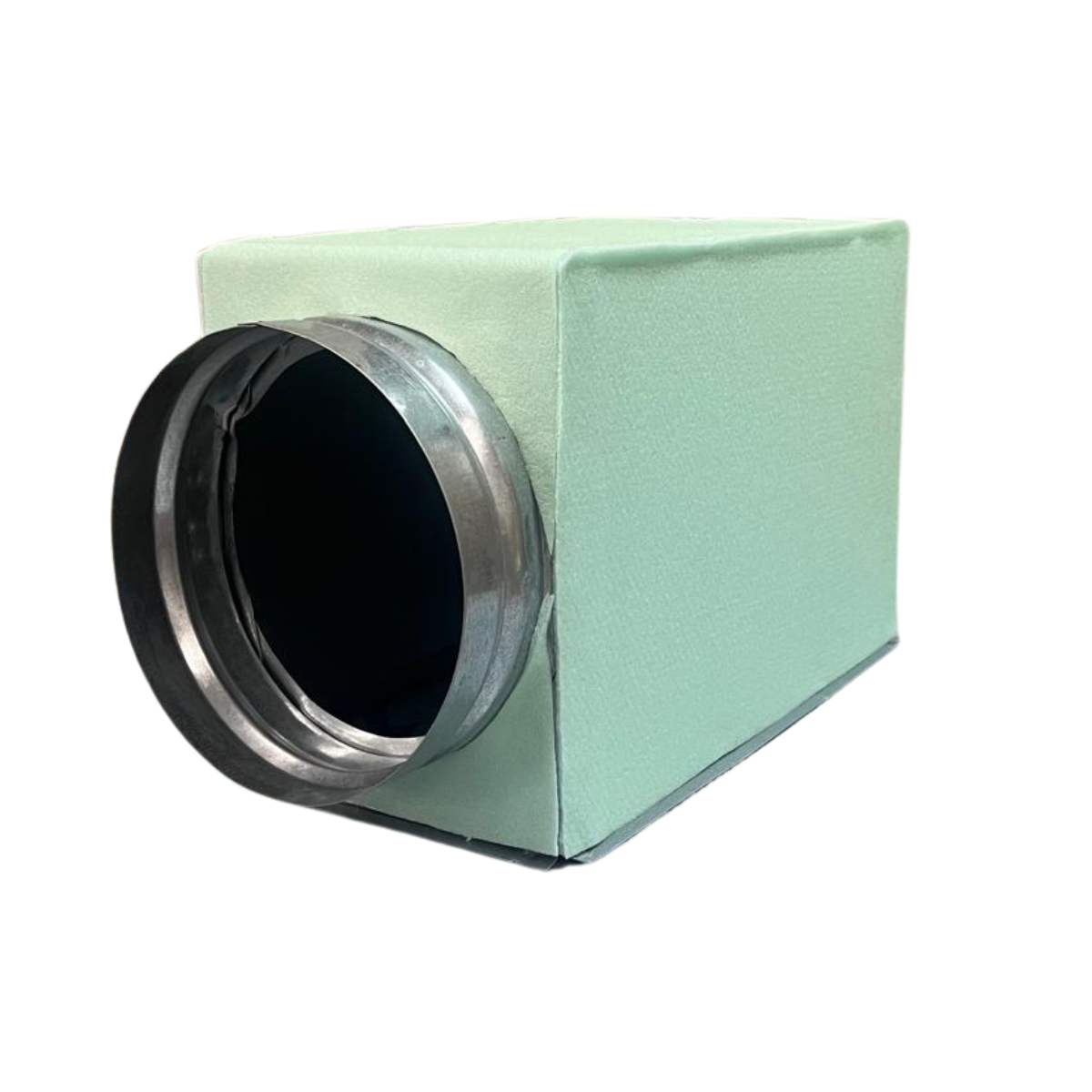 plenum in lamiera isolato con attacco laterale