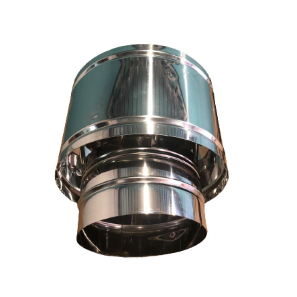Comignolo Antivento camino per canna fumaria attacco circolare inox