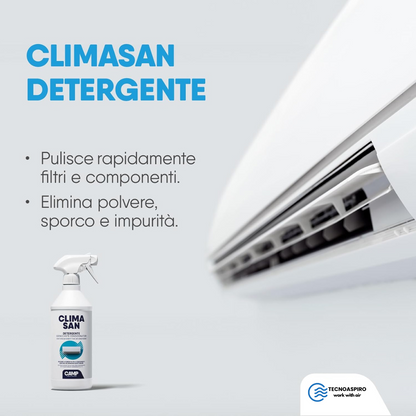 Prodotto specifico per manutenzione periodica climatizzatori: ideale per un impianto salubre ed efficiente