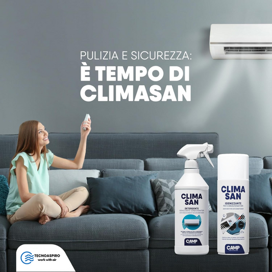 Pulizia e igienizzazione profonda di filtri e componenti interni del climatizzatore con soluzione professionale