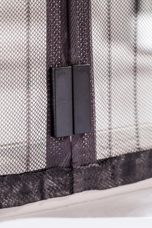Tenda zanzariera magnetica con chiusura automatica universale 140 x 250 cm nera
